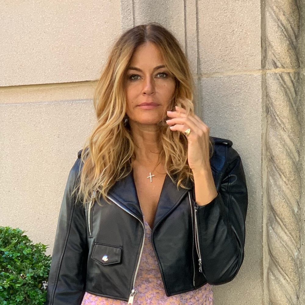 Cropped leather jacket
